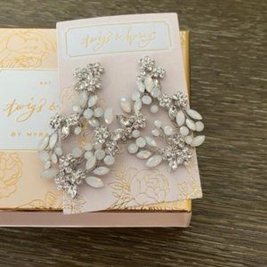 Twigs and Honey Opal Crystal Teardrop Earrings